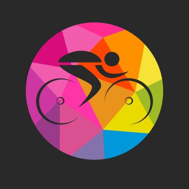 Cycling sport graphic for use as a template for flyer or for use in web design.