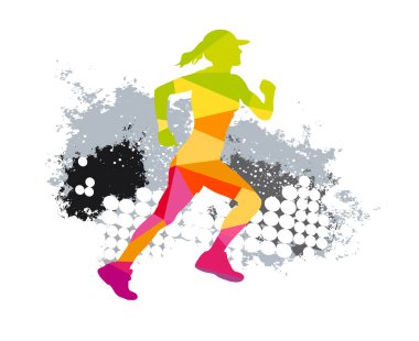 Running sport graphic for use as a template for flyer or for use in web design.