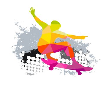 Skateboarding sport graphic for use as a template for flyer or for use in web design.