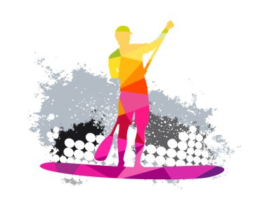Paddleboard graphic for use as a template for flyer or for use in web design.