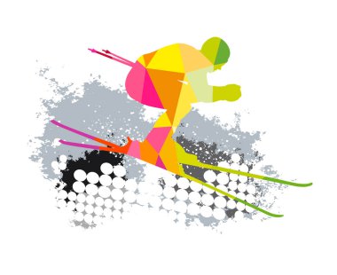 Ski sport graphic for use as a template for flyer or for use in web design.