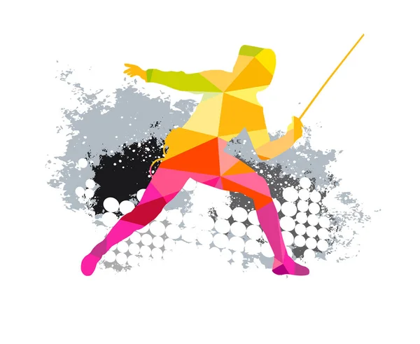 Fencing Sport Graphic Use Template Flyer Use Web Design — Stock Vector