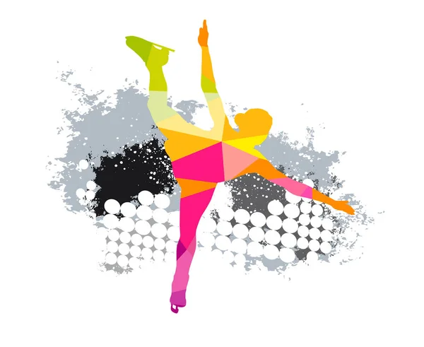 Figure Skating Sport Graphic Use Template Flyer Use Web Design — Image vectorielle