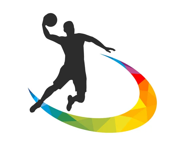 Basketball Design Sport Graphic Basketball Player Action Design Elements Vector — Vettoriale Stock