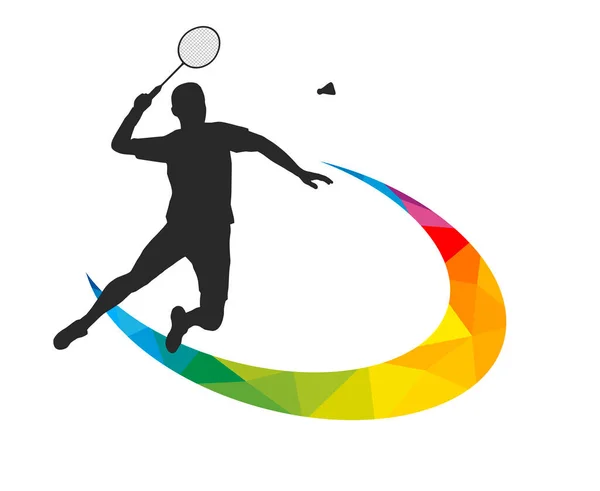 Badminton Design Sport Graphic Badminton Player Action Design Elements Vector — Archivo Imágenes Vectoriales