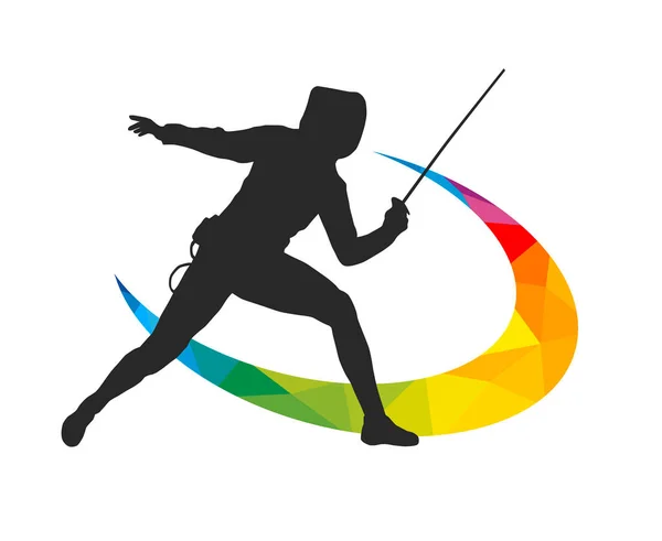 Fencing Sport Graphic Use Template Flyer Use Web Design — Archivo Imágenes Vectoriales