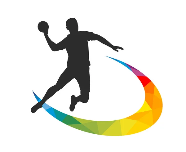 Handball Sport Graphic Use Template Flyer Use Web Design — Archivo Imágenes Vectoriales