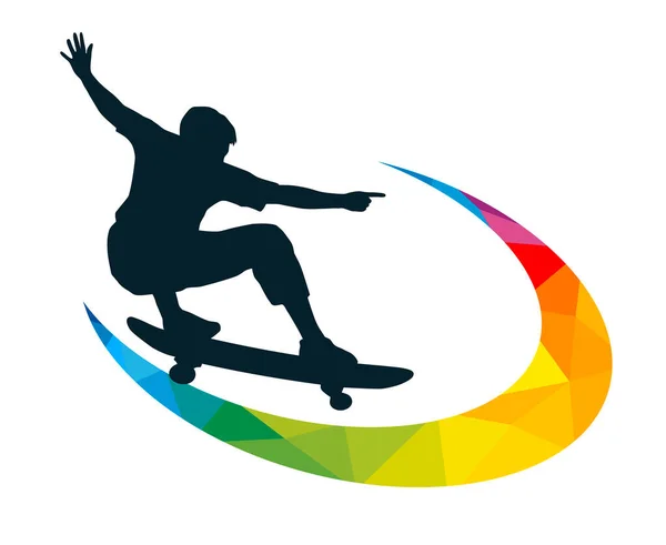 チラシのテンプレートとして使用したり ウェブデザインで使用するためのスケートボードスポーツグラフィック — ストックベクタ