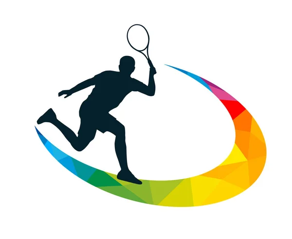 Grafica Sportiva Tennis Uso Come Modello Volantino Uso Nella Progettazione — Vettoriale Stock