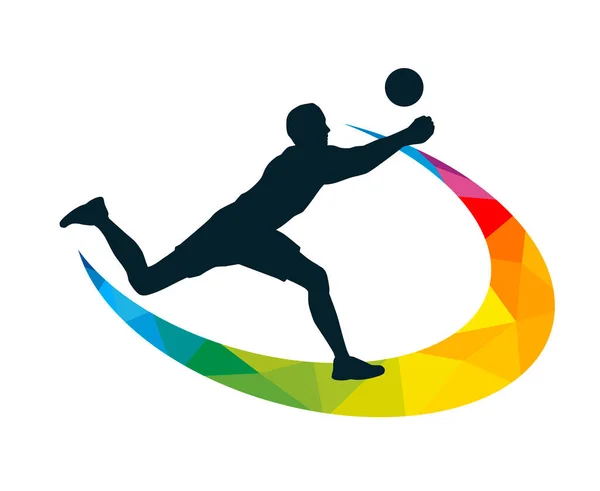 チラシのテンプレートとして またはウェブデザインで使用するためのバレーボールスポーツグラフィック — ストックベクタ