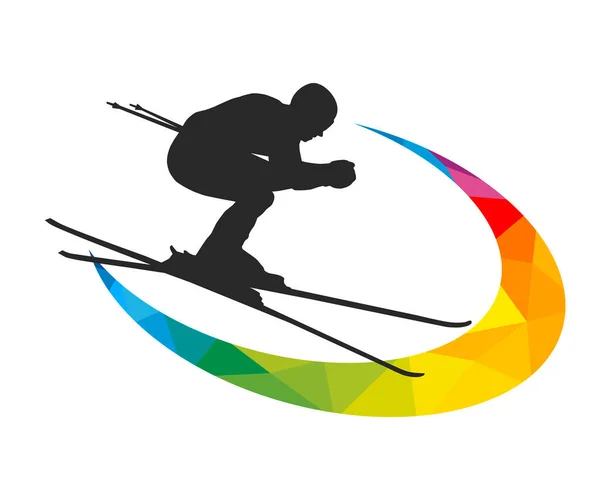 Ski Sport Graphic Use Template Flyer Use Web Design —  Vetores de Stock