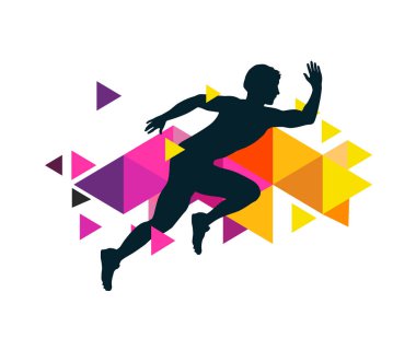 Broşür veya web tasarımı için kullanılacak atletizm sporu grafiği.