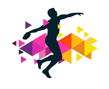 Broşür veya web tasarımı için kullanılacak atletizm sporu grafiği.