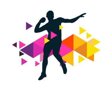 Broşür veya web tasarımı için kullanılacak atletizm sporu grafiği.