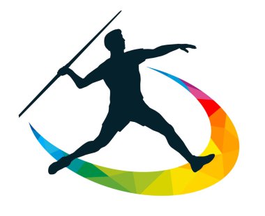 Broşür veya web tasarımı için kullanılacak atletizm sporu grafiği.