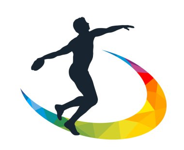 Broşür veya web tasarımı için kullanılacak atletizm sporu grafiği.