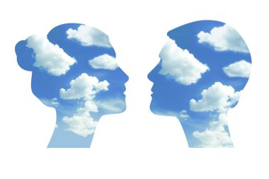 Broşür veya web tasarımı için kullanılacak yüz grafiği.