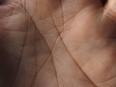 Avuç içinde avuç içi çizgisi kesişiyor. Avuç içi çizgisini kapat. 