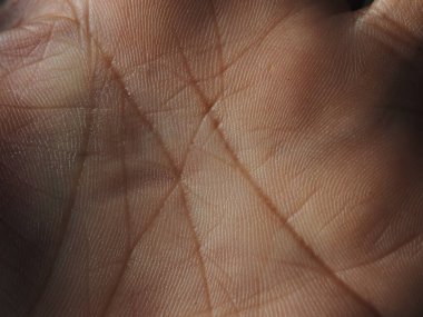 Avuç içinde avuç içi çizgisi kesişiyor. Avuç içi çizgisini kapat. 