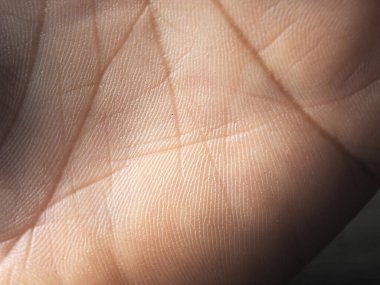 Avuç içinde avuç içi çizgisi kesişiyor. Avuç içi çizgisini kapat. 