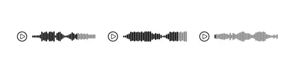 Podcast ses dalgaları ve sesli mesaj kayıtları ve cep telefonu sesli mesaj ses dalgası vektör simgeleri