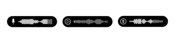 Podcast ses dalgaları ve sesli mesaj kayıtları ve cep telefonu sesli mesaj ses dalgası vektör simgeleri