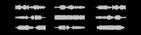 Podcast ses dalgaları ve sesli mesaj kayıtları ve cep telefonu sesli mesaj ses dalgası vektör simgeleri