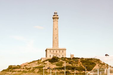 İsrail 'in kuzeyindeki Akdeniz şehrindeki deniz feneri.