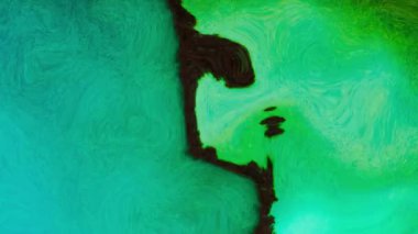 Akışkan sanat çizimi videosu, renkli dalgalı soyut akrilik doku. Sıvı boya arka planda sıçrama ve girdapla karışımı. arkaplan hareketi renk taşıyor