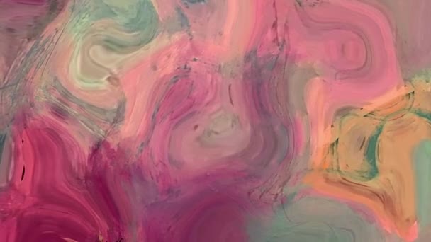 Fluid Art Drawing Video Abstract Acrylic Texture Colorful Waves Liquid — Stock Video