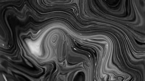 流畅的艺术绘画视频 抽象的丙烯酸质感与多彩的波浪 液体油漆混合背景与飞溅和涡旋 背景运动漫溢的色彩 — 图库视频影像