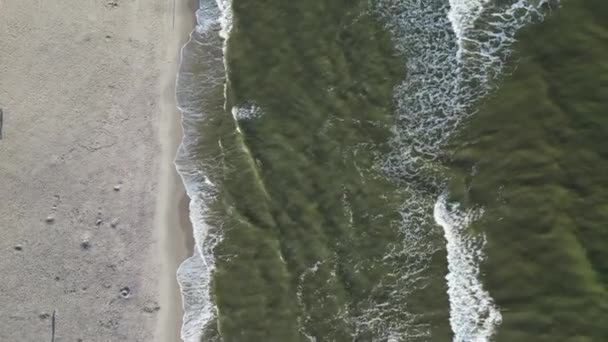 Tylko Wczesnych Godzinach Można Zobaczyć Szmaragdowy Odcień Morza Złotej Plaży — Wideo stockowe