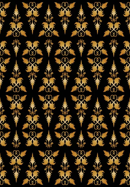 伝統的な古典的なマレーの手織りのブラックソケットは インドネシアのバティックのような または金の糸ベクトルを持つ民族パターン マレーシアやリウから 生地のシームレスな装飾は トライバルやクライスリーやナバホのような バタックからの潰瘍さえ — ストックベクタ