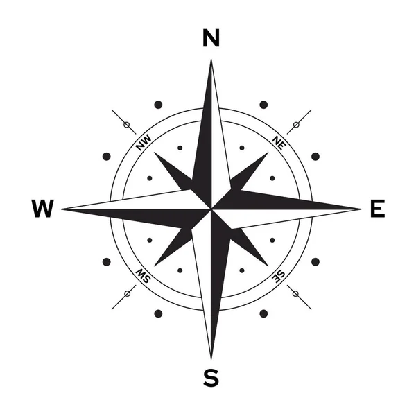 白色背景包上的图标指南针 创意向量图为全球旅游 探险的艺术设计提供了一个孤立的设计实例 概念图形风帆导航设计罗盘 — 图库矢量图片
