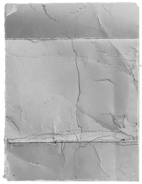 Grey Crumpled Creased Plastic Poster Texture Background Blending Effect White — Stock Photo, Image
