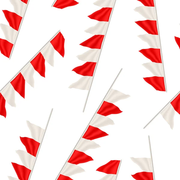 インドネシアの国旗シームレスなパターン ベンデラインドネシア ベンデラ レッド ホワイトフラッグ インドネシア独立記念日 1945年8月17日から メデカ 17アグストラ 白い背景 — ストックベクタ