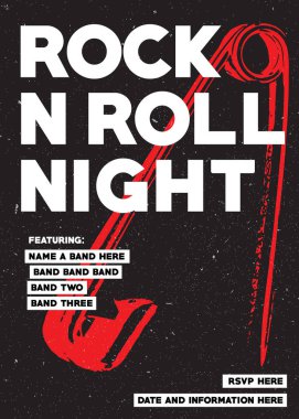 Printmusic festival or fest, gig or gigs poster, brochure or pamphlet, for band or event, punk, metal, pop loud musics, rock and roll night, live music band clipart