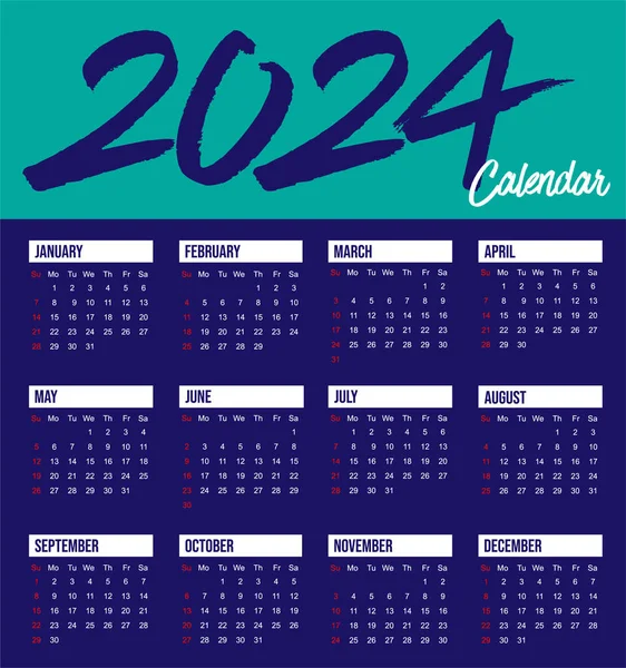 Calendrier 2024 Année La Semaine Commence Le Lundi Conception Pour L' organisateur De Papeterie D'impression De Planificateur