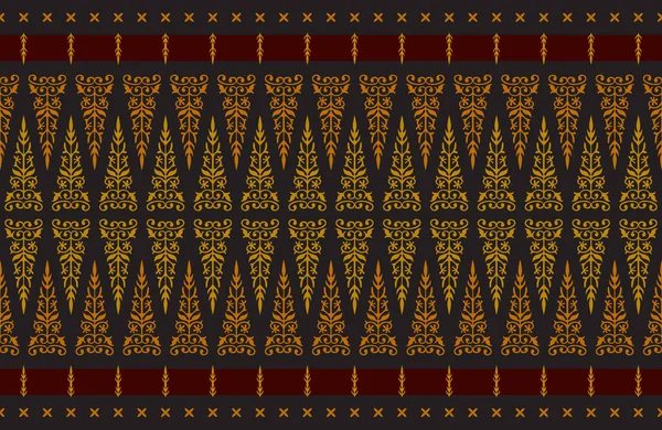 Traditional Classic Malay Handwoven Black Songket Batik Indonesia Ethnic Pattern — Stock Vector