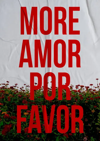 More Amor Por Favor Citazioni Amore Poster Amore Design Della — Foto Stock
