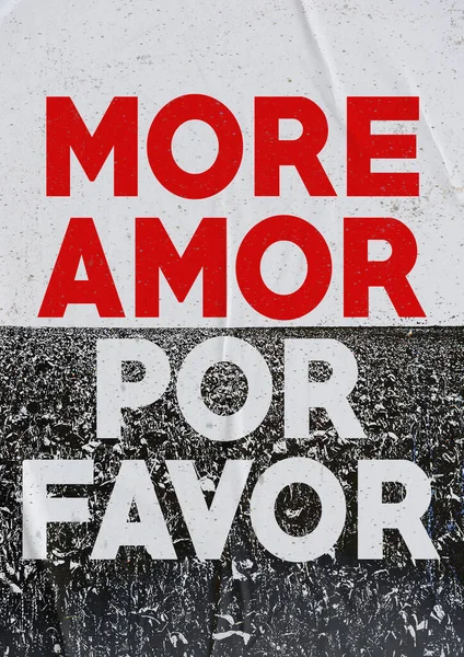 Más Amor Por Favor Citas Frases Amor Póster Amor Valentine —  Fotos de Stock