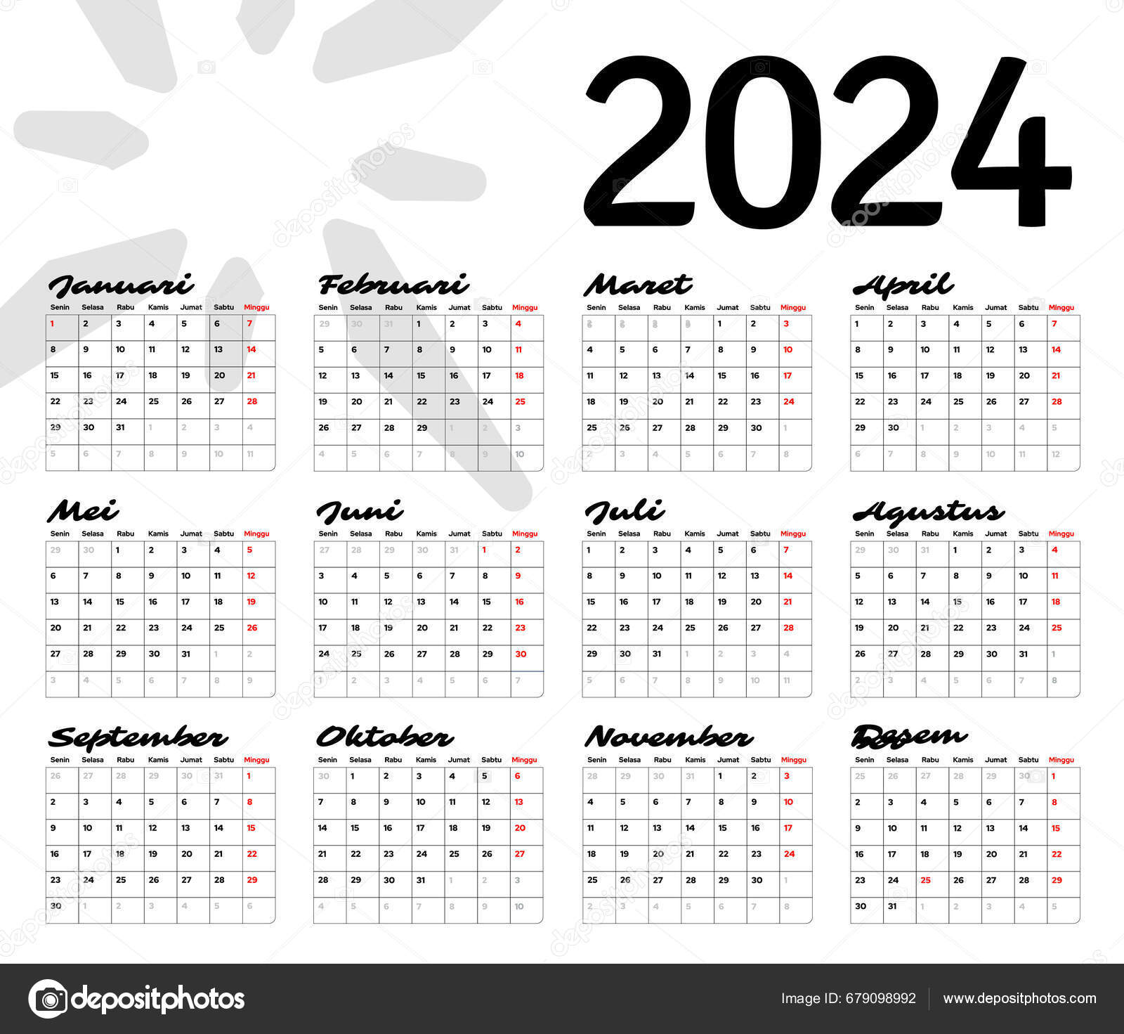 2025 Calendar Year 2025 Template Planner Modern Simple Design Vertical