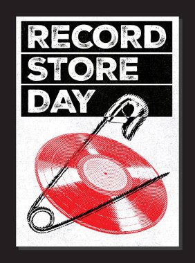 Plak Mağazası Posteri, Müzik Etkinliği, Vinil Mağazası 'nda vinil indirimi, plak mağazalarında ya da mağazalarda özel ya da özel gösterim kutlaması, olay broşürü, vektör biçimi