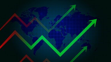 modayı yükselten ok, ekonomik gelecek, İş mumu grafiği borsa yatırım ticareti, ekonomi ve yatırım arka plan tasarımı grafiği. Tam isabet, grafiğin gidişatı. Vektör illüstrasyonu