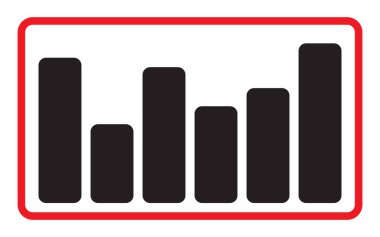 Basit grafik simgesi. Sunum için finans ve iş sembolü, veri ve analiz, vektör illüstrasyonu