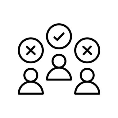 Vektör olarak doğru aday simgesini seçin. logotype, adayları işe alma