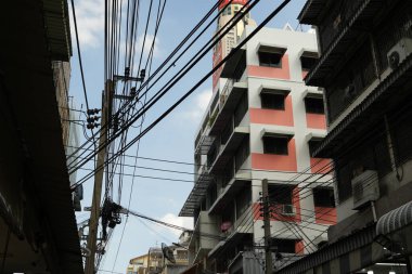 Bangkok, Tayland, 21 Kasım 2024: Bangkok eski apartmanı