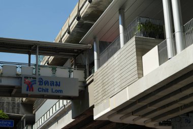 Bangkok, Thailand, Nov 20, 2024: BTS sign at Chit Lom BTS Station. The Bangkok Mass Transit System, commonly known as the BTS or the Skytrain, is an elevated rapid transit system in Bangkok clipart