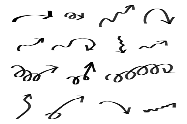 El Çizimi Siyah Oklar Şeffaf PNG Ayarları