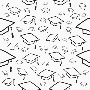 El Çizimi Mezuniyet Başlıkları Kusursuz Desen Vektörü illüstrasyonuName